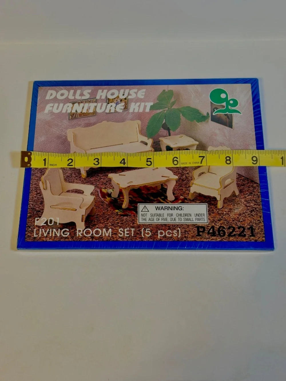 Wooden Doll House Furniture Kit Living Room Set DIY Wood Craft Model Kit 5pc New